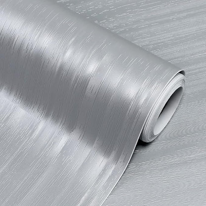 wishFIRE Silver Textured Peel and Stick Wallpaper 15.7"×472" Contact Paper Wood Look Wall Paper Self Adhesive Waterproof Vinyl Wallpaper for Bedroom Kitchen Cabinets Countertop