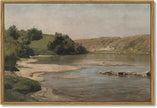 SHENIFY 24x36in Large Vintage Landscape Framed Canvas Wall Art Grassland Classic Paintings Farmhouse Bathroom Office Decor - Natural Framed