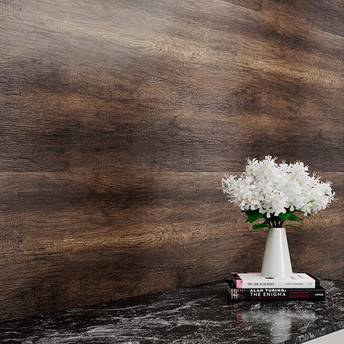 Stickyart Thick Teak Wood Contact Paper Wood Wallpaper Peel and Stick Textured Wood Grain Contact Paper for Cabinets and Drawers Vintage Premium Wallpaper for Furniture Removable Vinyl Wood 12