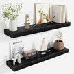 Fun Memories Floating Shelves 30 Inch, Wall Mounted Wood Shelf Set of 2, Farmhouse Decor for Bathroom, Bedroom, Kitchen, Living Room, Black
