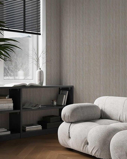 20.8" x 196.8" Thick Peel and Stick Grasscloth Wallpaper, Grey Linen Wallpaper Self-Adhesive Fabric Wall Paper