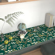 Dark Green Floral Wallpaper Peel and Stick Green Golden Leaf Wallpaper Vintage Floral Contact Paper Waterproof Self Adhesive Boho Delicate Wall Paper for Cabinet Rooms Desk Locker 17.5in x32.8ft