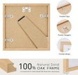 puthiac 6x6 Solid Oak Wood Picture Frame, Fits 4x4 with Mat or 6x6 Without Mat, Wall or Tabletop Display with Stand, Plexi Front, 1 Pack, Natural Oak