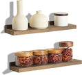 Freezing point Floating Shelves for Wall Set of 2 Natural Wood 16Inch Wall Shelf Decor Plant Display Collectibles Mounted Kitchen Bathroom Bedroom Corner Decorative Storage Stand Coffee