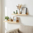 Z metnal Small Decor Shelves, Mini Floating Wooden Display Wall Shelf for Smart Speaker WiFi Collectables, Sauna Shelves, Wood, Wall Mounted, 12 x 5.5inch, 2 Pack