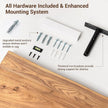 fuqing Wood Floating Shelves for Wall - Solid Elm Wood Live Edge Floating Shelves 24 Inch - 9 Inch Deep Natural Wooden Wall Shelves with Upgraded Heavy Duty Brackets and Anchors