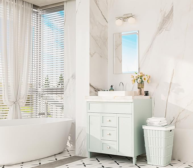 Keonjinn 16 x 24 Inch Frameless Bathroom Mirror, Beveled Mirrors for Bathroom Sink, Shatterproof Wall Mirror, Modern Decorative for Living Room, Entryway, Bedroom, Horizontal/Vertical