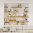 Fun Memories Small Floating Shelves for Wall - 8 Inch Square Wall Shelves with Invisible Brackets, Oak Shelves for Bathroom, Living Room, Bedroom, and Kitchen Decor, Set of 3