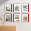 Vittanly 11x14 Picture Frames Set of 9, Shatter Resistant Plexiglass, Display 8x10 Pictures with Mat or 11x14 without Mat, Photo Frames for Wall or Tabletop, Engineered Wood, Red
