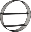 Mind Reader Circular Floating Shelves, Wall Decor, Accent Shelf, Office, Bathroom, Metal Mesh, 18