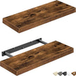 QEEIG Floating Shelves for Wall Bathroom Shelf Bedroom Kitchen Living Room Farmhouse Small Book Shelf 16 inch Set of 2, Brown (015-BN2)
