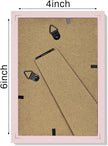 Vittanly 4x6 Picture Frames Set of 4, Display Pictures 3.5x5 with Mat or 4x6 without Mat, Small Photo Frames for Wall or Tabletop Display, Engineered Wood with Shatter Resistant Plexiglass, Pale Pink