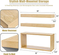 Sorbus Floating Shelves for Wall Set of 3 - Bathroom Shelves for Wall Storage, Over Toilet, Bedroom, Farmhouse, Decor - 2 Floating Shelves with Invisible Brackets & 1 Rectangular Box