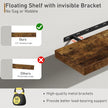 Fun Memories Floating Shelves - 2 Pack 9.3 Inch Deep Rustic Wooden Wall Shelves - Wall Mounted Storage Shelf with Invisible Brackets, 24