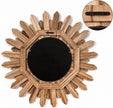 Honiway Mirror Wall Decor 21 inch Rustic Wood Boho Aesthetic Mirror for Room & Home Decor Farmhouse Wall Decor at Living Room Bedroom Carbonized Black