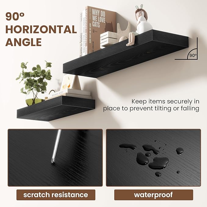 24 Inch Floating Shelves for Wall 2 Pack, 24