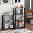 Furinno TURN-S-TUBE Storage Shelves Set of 2, 3-Tier Book Shelf, Corner Shelf, Toolless Open Shelves, Square Tubes, for Organization and Storage, Living Room, Garage, Home Office, French Oak