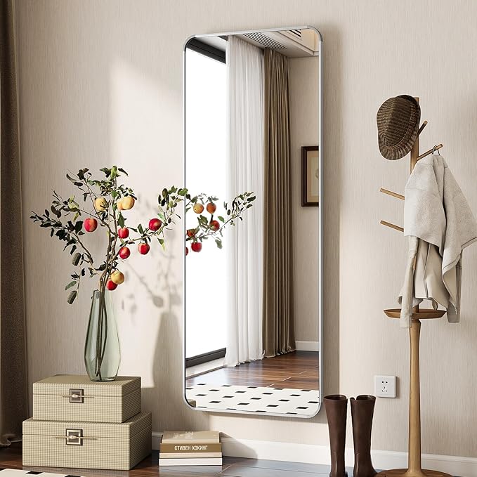 BEAUTYPEAK Silver Full Length Mirror, 56
