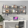 Helsin 2 Tier Wood Floating Shelves Towel Rack, Industrial Pipe Bathroom Shelves Wall Mounted with Towel bar, Wall Display Storage Shelf for Home & Bathroom Decor (Gray, 24inch)