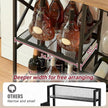 Wine Bar Cabinet, Rustic Freestanding Wine Rack with Glass Holder and Fence, Bar Cabinet with 2 Tier Storage, Liquor Shelf for Home Bar, Rustic Brown