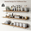 Axeman 36 Inch Floating Shelves | Brown Picture Ledge Shelf Set of 3 | Rustic Brown Wood Wall Shelves with Lip | 36