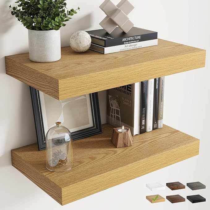 24 Inch Floating Shelves for Wall Set of 2, 12