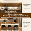 Hardwired Under Cabinet Lighting for Kitchen,24inch120V Wired Undercounter Led Strip Lights 6000K White Waterproof, Luces para Cocina Bajo Gabinete Under Shelf Lights for Sink/Workbench