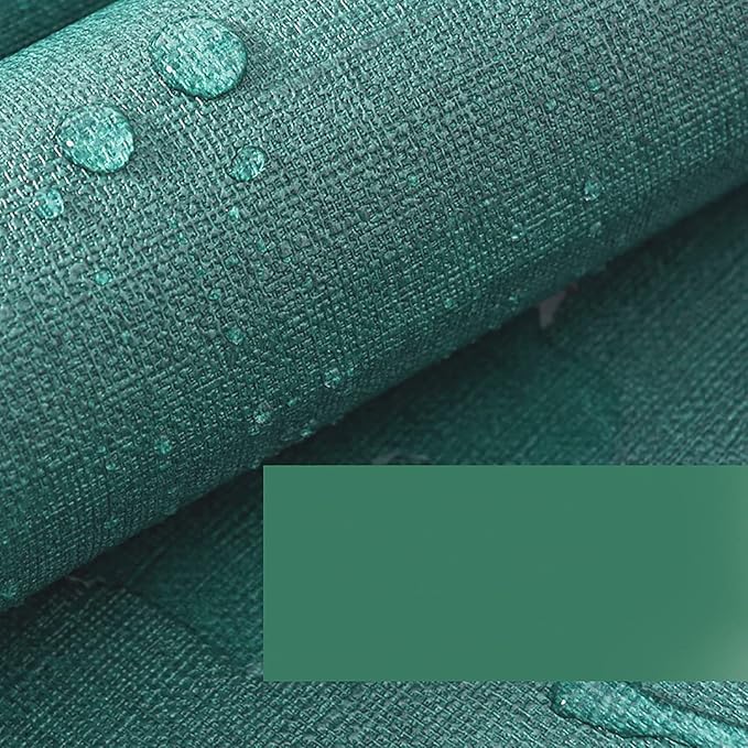 Yancorp Textured Fabric Emrald Green Peel and Stick Wallpaper - Faux Grasscloth, Linen, Removable - 24"x120" Self-Adhesive Wallpaper and Counter Top Liners