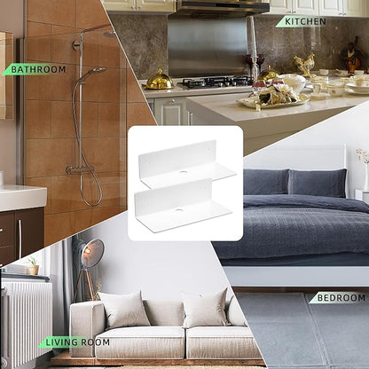 Acrylic Wall Shelves for Storage,Floating Shelf,Acrylic Display Shelves,Ledges for Pop Figures,Plant,Picture Photo for Bedroom Decor Living Room