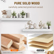 32 Inch Picture Ledge Shelf with Lip,Floating Shelves for Wall, Set of 2 Solid Pine Wood Shelves with Invisible Brackets, Wall Storage for Living Room, Bedroom, Kitchen, Bathroom(White)