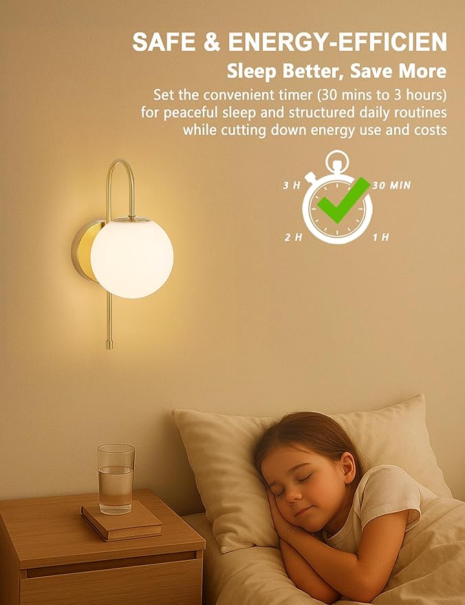 Battery Operated Gooseneck Wall Sconces Set of 2, Glass Globe Wireless Lights with Remote & Touch, Rechargeable Brushed Gold Sconce, 3 Color Dimmable Ambient Lighting for Bedroom Living Room
