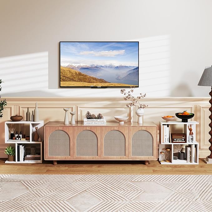 Tangkula 3 Tier Geometric Bookshelf, S Shaped Open Bookcase with Storage, Home Office Decor, Freestanding Wood Display Shelf for Living Room Study, Small Bookshelf for Small Spaces (1, White)