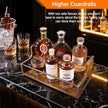 2-Tier Liquor Bottle Display Shelf, Coffee Syrup Rack Organizer, Water Bottle Organizer, Mini Bar Cabinet, Rustic Bar Shelves for Liquor Whiskey, Spirits
