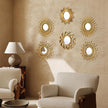 Namalu 6 Pcs Sunburst Mirror for Wall Decor, Small Circle Sun Espejos Decorative Mirror Hanging for Art Entryway Home Decor Bathroom Bedroom Living Room(Elegant,Gold)