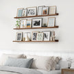 Axeman Picture Ledge Shelf | 55 Inch Walnut Floating Shelves Set of 3 | Rustic Wood Wall Shelves with Lip | 55