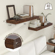 Deep Floating Shelves | 36 Inch Brown Floating Shelves Set of 2 | 12 Inch Deep Rustic Wood Shelves for Wall | 36