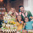 Amyhill 24 Pcs Easter Tiered Tray Decor Bunny Easter Spring Decorations Farmhouse Wooden Signs Gnome Egg Flower Tiered Tray Decor for Home Kitchen Coffee Bar Table Shelf