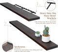 Marsmiles Wood Floating Shelves | 48 Inch Dark Wood Wall Shelves Set of 1 | 48