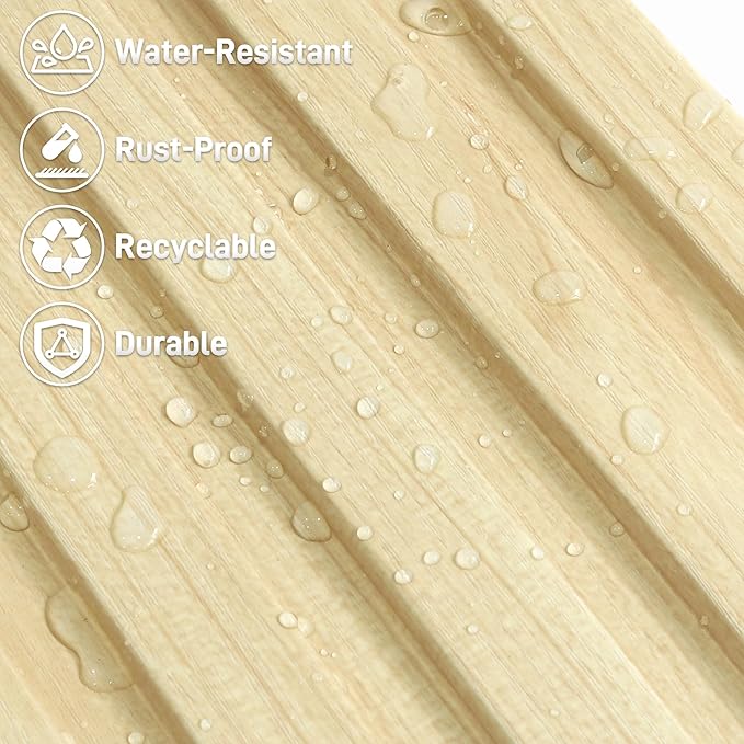 WPC Slat Wall Panels, 16 Packs 54 x 6 Inch WPC 3D Wood Wall Paneling for Interior Wall Decor, Living Room, Bedroom, TV Background, Wainscoting Panels for Wall Decor, Light Maple