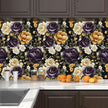 Floral Black Vintage Wallpaper Peel and Stick Dark Purple Beige Peony Contact Paper 17.5