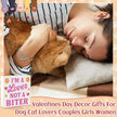 Valentines Cat Dog Desk Decor, Valentine's Day Gifts for Cats Dogs Lover Pet Parent, Valentine Home Office Table Sign Decoration for Shelf Tiered Tray, A Lover Not A Biter