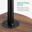 Navaris Industrial Pipe Shelf Set - 3 Small Rounded Wood Shelves with Shelf Brackets - 7.9