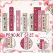 4 Pcs Mothers Day Table Decoration Wooden Book Pink White Tiered Tray Decor Happy Mother's Centerpieces Mom Gifts from Daughter Son for Home Shelf Indoor Party Decoration