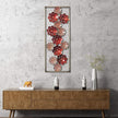 All American Collection Modern Chic Aluminum/Metal Wall Decor with Frame | Red Flowers