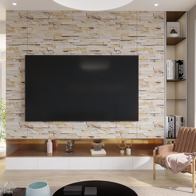 VEELIKE Slate Brick Wallpaper Peel and Stick Vintage Faux Brick Contact Paper for Dollhouse Fireplace Accent Walls 15.7''x354'' Self Adhesive Removable 3D Stone Wallpaper for Bedroom Bathroom Kitchen