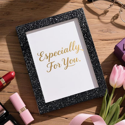 Peel and Stick Wallpaper Borders 390” x 4” Self Adhesive Mirror Frame Border Glitter DIY for Kitchen Bathroom Mirror Removal Border Sticker Wall Decor Cover 10.8 Sq.Ft, Black Glitter