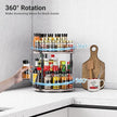 Lazy-Susan-Organizer-Spice-Rack, 2-Tier Rotating Spice Organizer For Kitchen-Cabinet-Countertop-Pantry, Turntable Seasoning Holder Storage Shelf With Adjustable Height