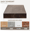 Marsmiles 40 inch Floating Shelves for Wall Solid Elm Wood Wall Mounted Shelves|Rustic Long Floating Shelves with Invisible Bracket for Bathroom Living Room Kitchen|Walnut, 1 Pack