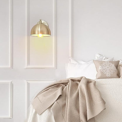 Globe Electric 65000048 1-Light Wall Sconce, Brushed Brass, Wall Lights for Living Room, Bedroom, Den, Mounted Bedside Lamp, Apartment Essentials, Dimmable, Lights for Apartment and Rentals