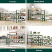 Smiry Bamboo Shoe Rack for Closet, 5 Tier Wooden Stackable Shoe Organizer, Free Standing Shoes Storage Shelf for Entryway, Front Door Entrance, Green